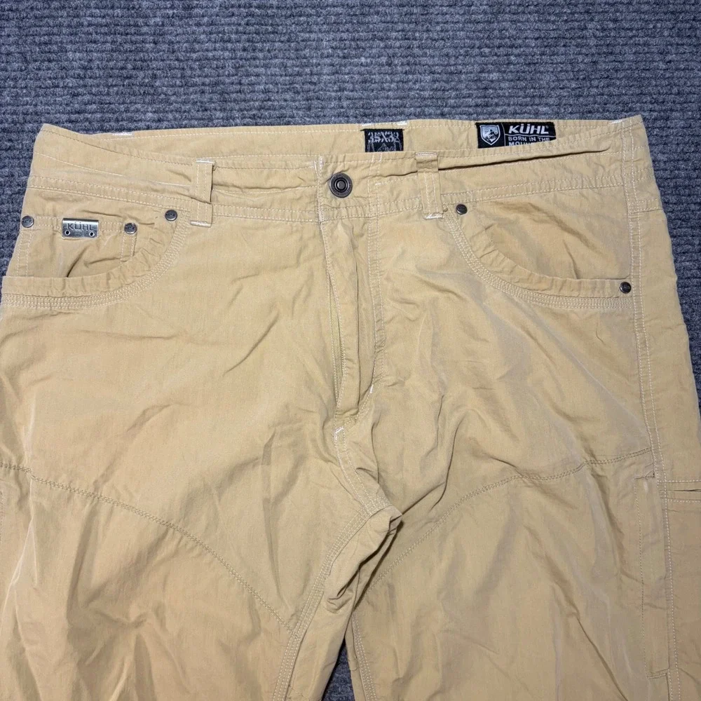 Kuhl Rydr Pants Mens 35x32(30)Tan Khaki Cotton Nylon Hiking Outdoor Work Trouser